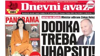 U dvobroju "Dnevnog avaza" čitajte: Dodika treba uhapsiti!