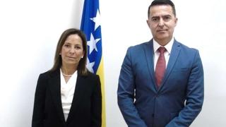 Kajganić and Santana discuss the rule of law and prosecution of war crimes cases