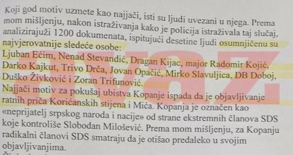 Faksimil navoda iz Grejdijevog izvještaja - Avaz