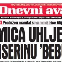 Danas u "Dnevnom avazu" čitajte: Osmica uhljebio Biserinu "bebu"