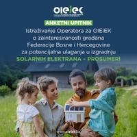 Operater za OIEIEK pokrenuo istraživanje u FBiH o ulaganjima u izgradnju solarnih elektrana