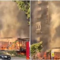 Vatra progutala kafić u Beogradu, požar se proširio i na stanove