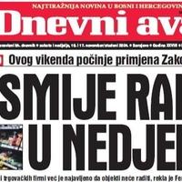 U dvobroju "Dnevnog avaza" čitajte ko smije raditi u nedjelju