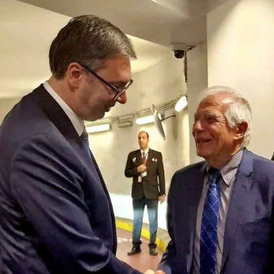 Počeo sastanak Vučića s Boreljom i Lajčakom