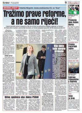 Tekst iz "dnevnog avaza" objavljen 23. februara 2015. godine - Avaz