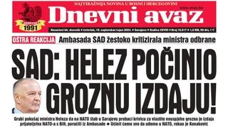 U današnjem "Dnevnom avazu" čitajte: SAD poručila Helezu da je izdao