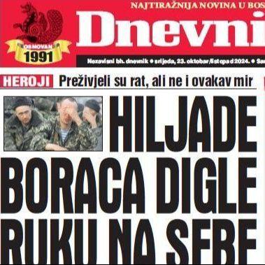 U današnjem "Dnevnom avazu" čitajte o hiljadama boraca koji su digli ruku na sebe