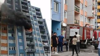 Video / Drama u Goraždu: Izbio požar u stanu na petom spratu zgrade u Višegradskoj ulici