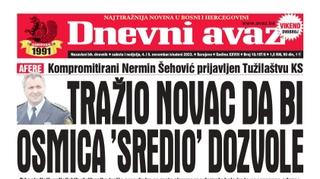 U dvobroju "Dnevnog avaza" čitajte: Tražio novac da bi Osmica "sredio" dozvole