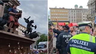 Ludnica u Minhenu: Škot se popeo na spomenik, pa zasvirao gajde, reagovala policija