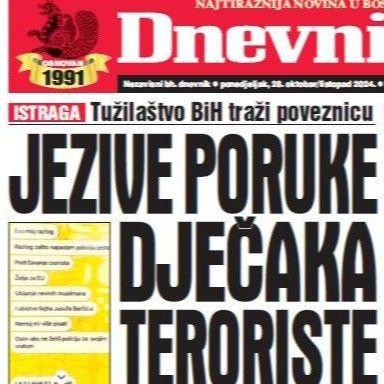 U današnjem "Dnevnom avazu" čitajte jezive poruke dječaka teroriste