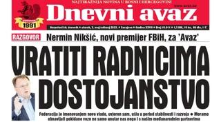 Danas u "Dnevnom avazu" čitajte: Vratite radnicima dostojanstvo