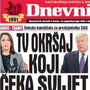 U današnjem "Dnevnom avazu" čitajte: TV okršaj koji čeka svijet