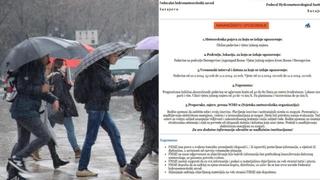 Zbog obilnih padavina i jakog vjetra upaljen narandžasti meteoalarm: Budite spremni da zaštitite sebe i svoju imovinu