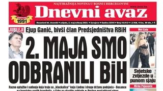 U današnjem "Dnevnom avazu" čitajte: 2. maja smo odbranili BiH