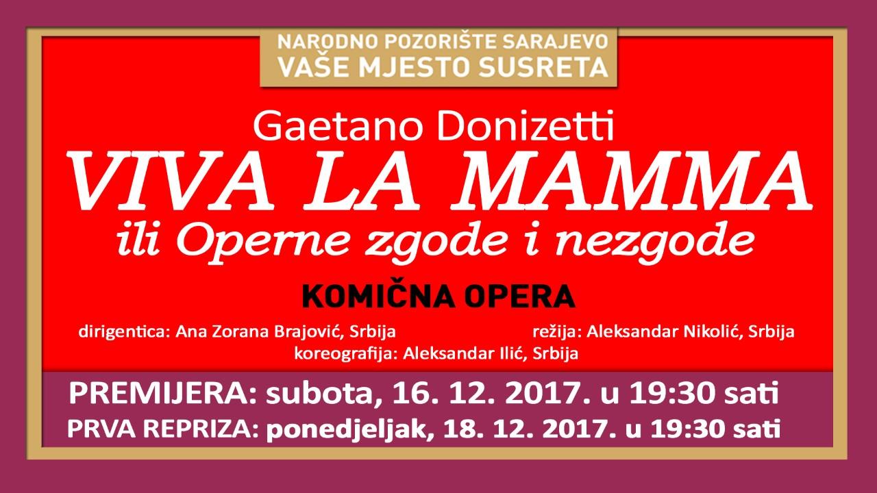 Narodno pozorište Sarajevo: Premijera opere ''Viva la mamma ili operne zgode i nezgode''