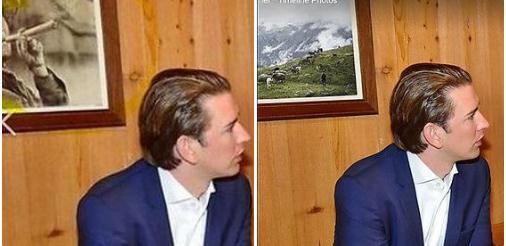 Svi se smiju kancelaru Austrije: Kurz uslikan ispred kompromitirajuće slike, a to je pokušao sakriti