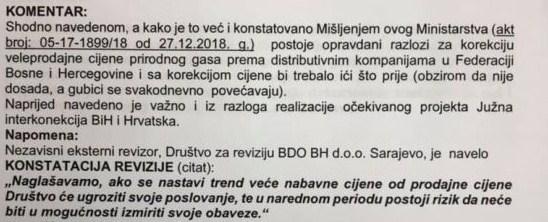 Faksimil zahtjeva koji je „BH-Gas“ uputio Vladi FBiH i šta je traženo - Avaz