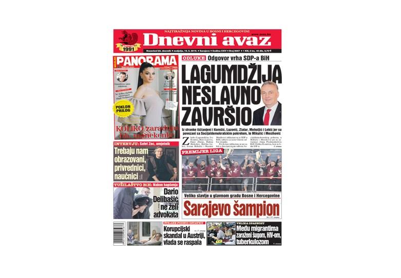 Danas u „Dnevnom avazu“ čitajte: Lagumdžija neslavno završio