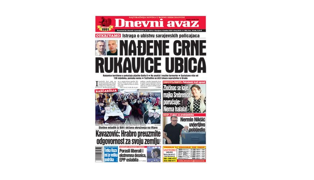 Danas u "Dnevnom avazu" čitajte: Nađene crne rukavice ubica