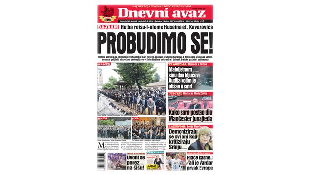 Danas u "Dnevnom avazu" čitajte: Probudimo se!