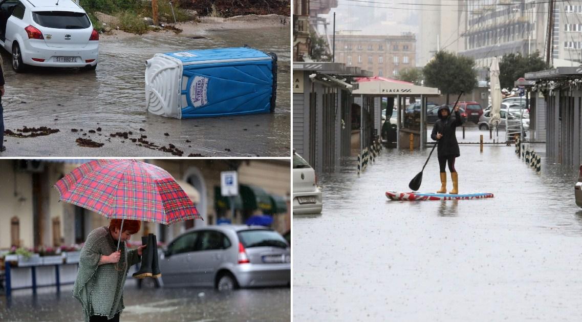 Veliko nevrijeme poharalo Hrvatsku: Poplavljena obala Jadrana, zabilježen rekordan val od gotovo 11 metara