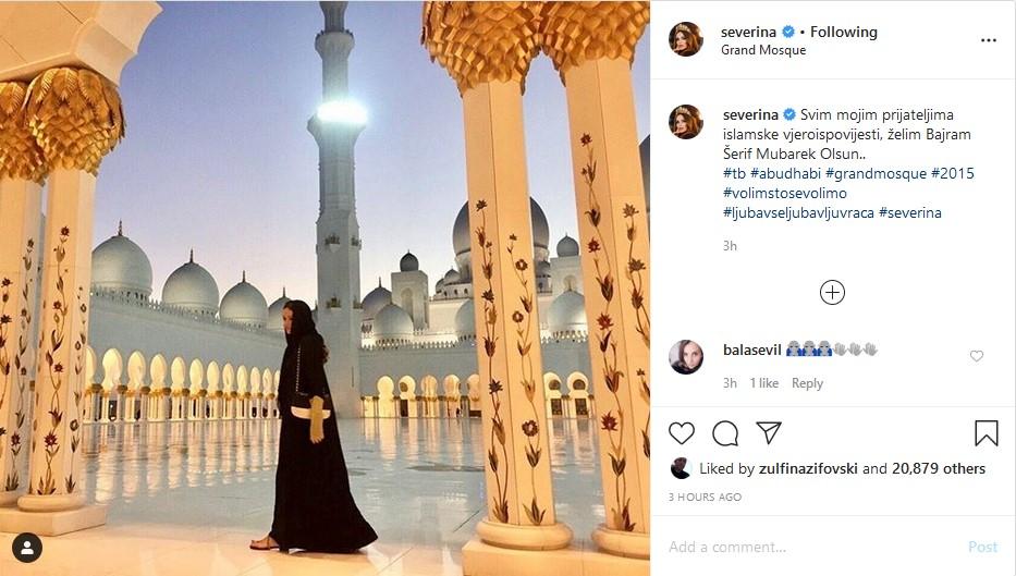 Severina:  Objavila fotografiju iz džamije u Abu Dabiju - Avaz