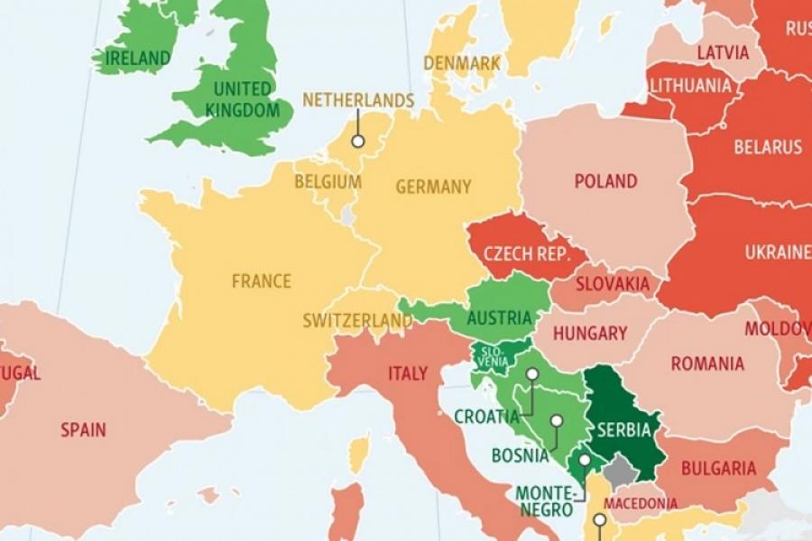 Zelenom bojom prebojene zemlje imaju nizak stepen netrpeljivosti - Avaz