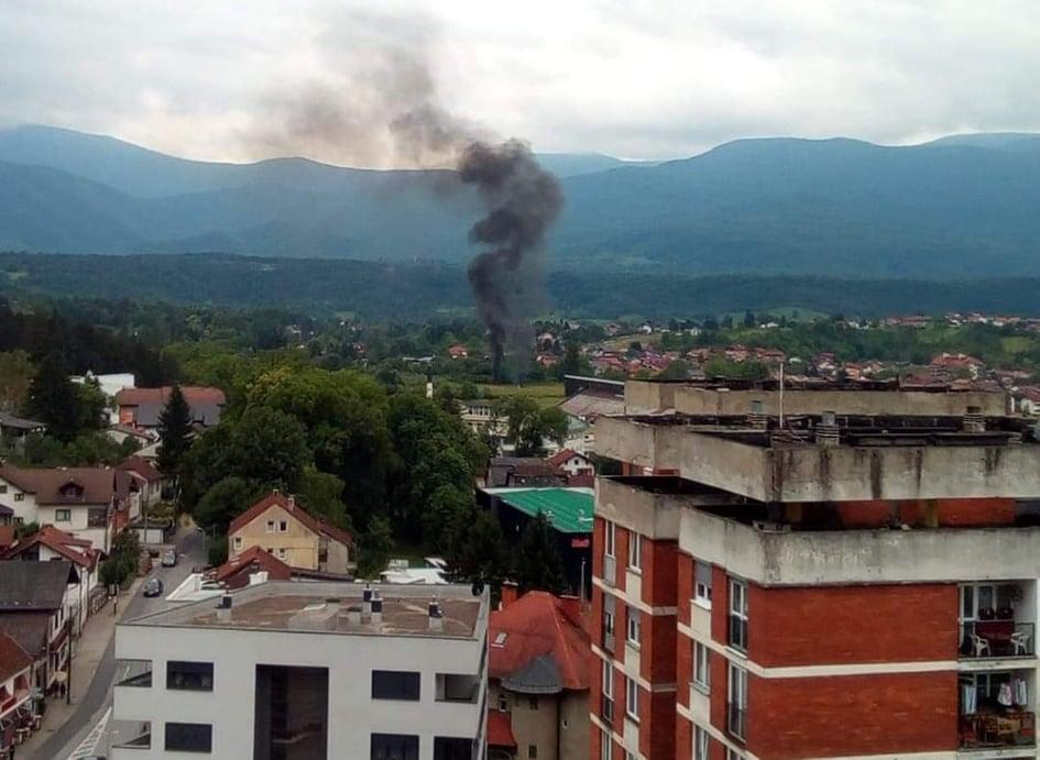 Požar kod stadiona Jedinstva u Bihaću