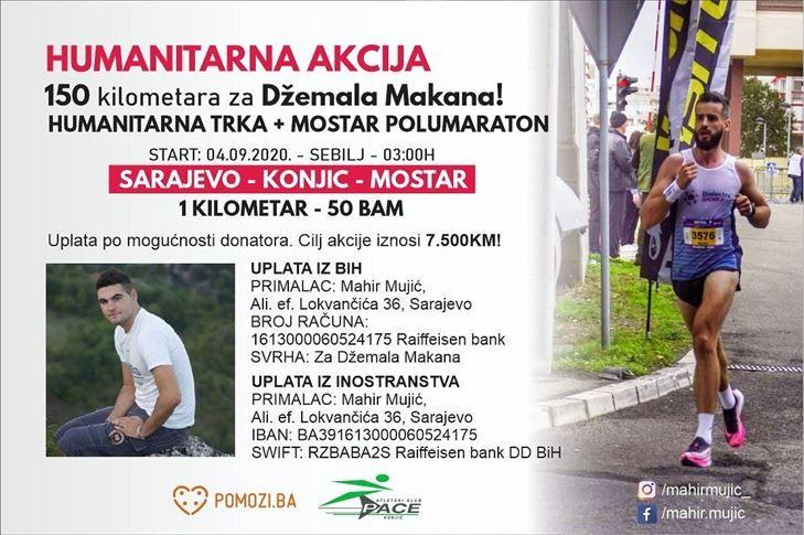 Mahir Mujić u petak trči 150 kilometara kako bi pomogao svom sugrađaninu Džemalu Makanu - Avaz