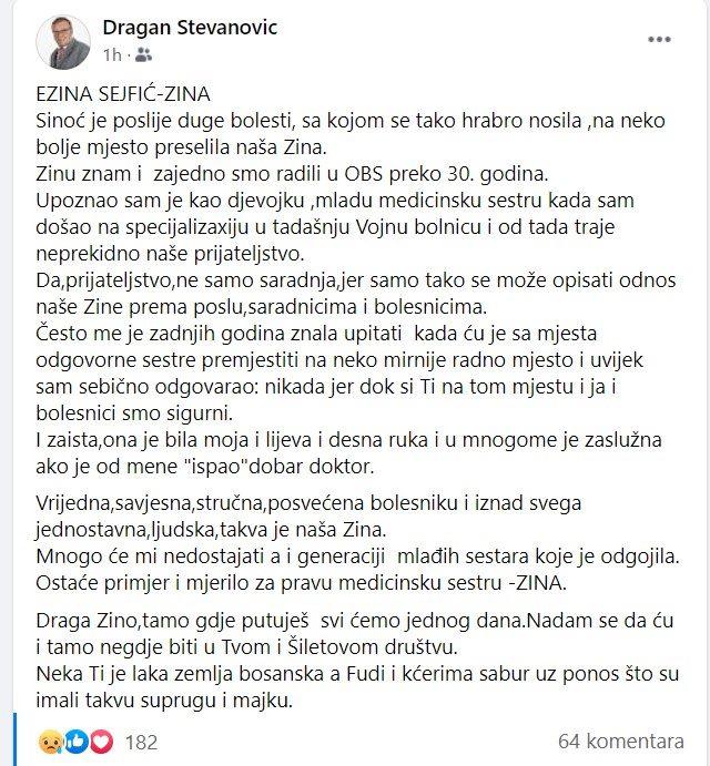 Status dr. Stevanovića - Avaz