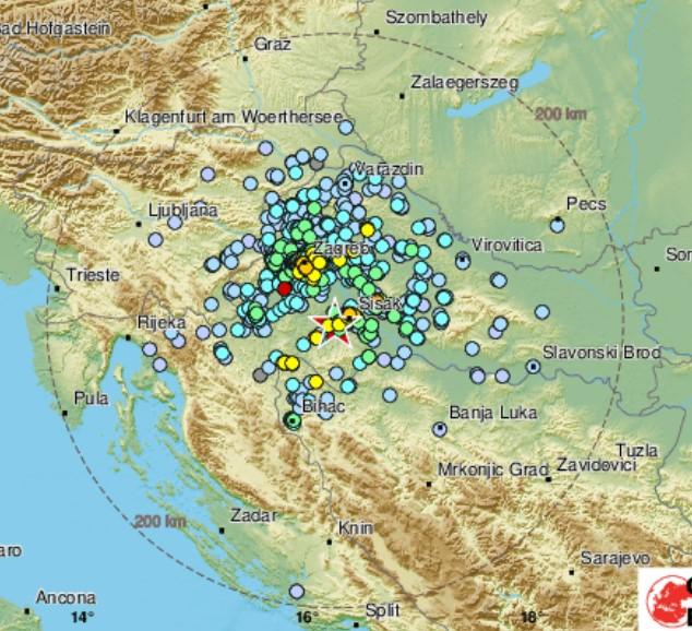 Epicentar bio oko 45 kilometara jugoistočno od Zagreba - Avaz