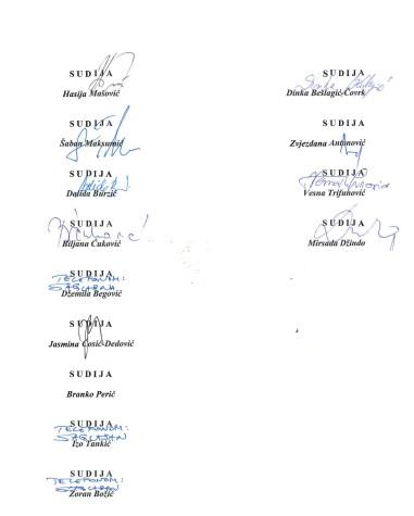 Facsimile of the statement of the Court of B&H showing that there is no signature of Judge Perić - Avaz