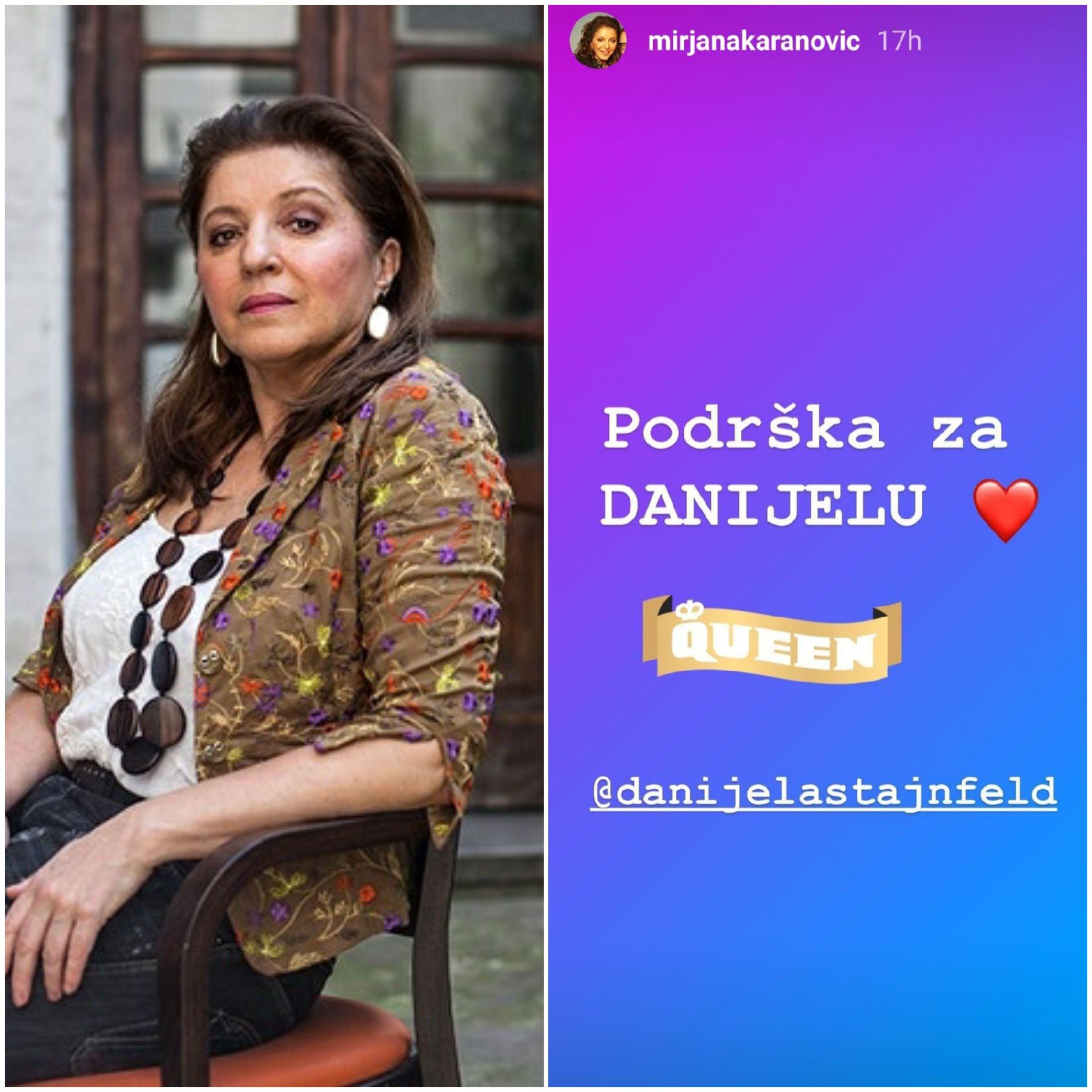 Mirjana Karanović podržala Danijelu Štajnfeld - Avaz