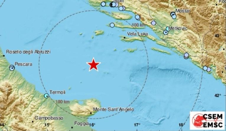 Zemljotres u Jadranu jačine 5.4 stepena po Rihteru, osjetio se i u BiH