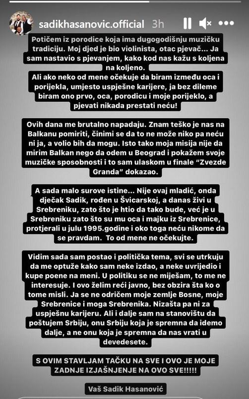 Objava na Instagram Storyju - Avaz