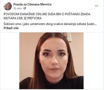 Status grupe "Pravda za Dženana Memića" - Avaz