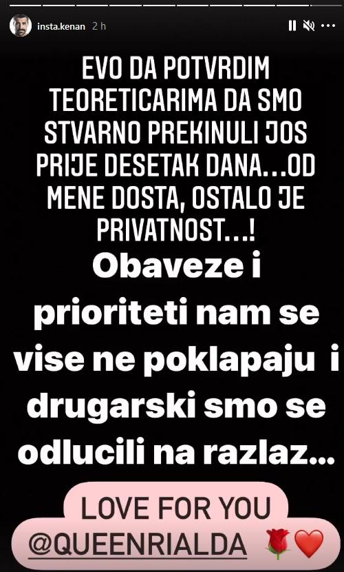 Objava Kenana Tahirovića na društvenim mrežama - Avaz