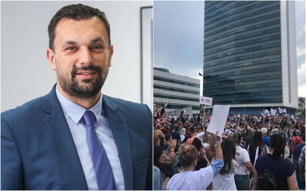 Konaković o današnjim protestima: Vidio sam političare SDP-a, SBB-a, NS-a, NES-a, DF-a, NiP-a, samo iz jedne mračne rupe vrište