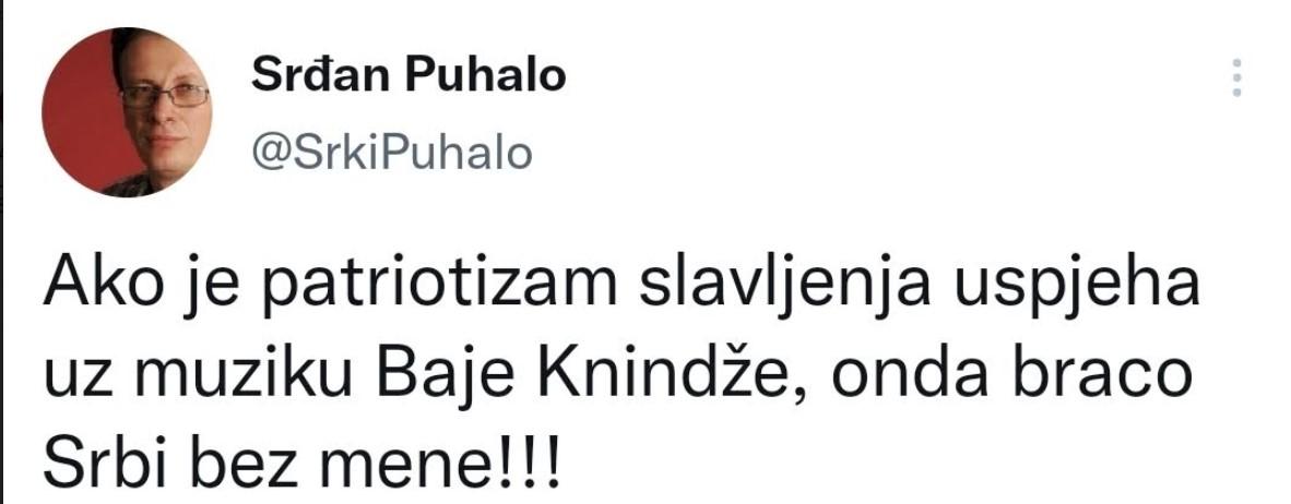 Twitt Srđana Puhala - Avaz