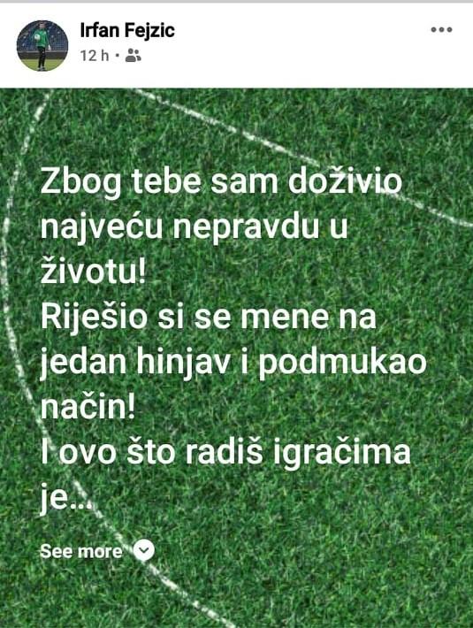 Fejzićeva poruka na FB - Avaz