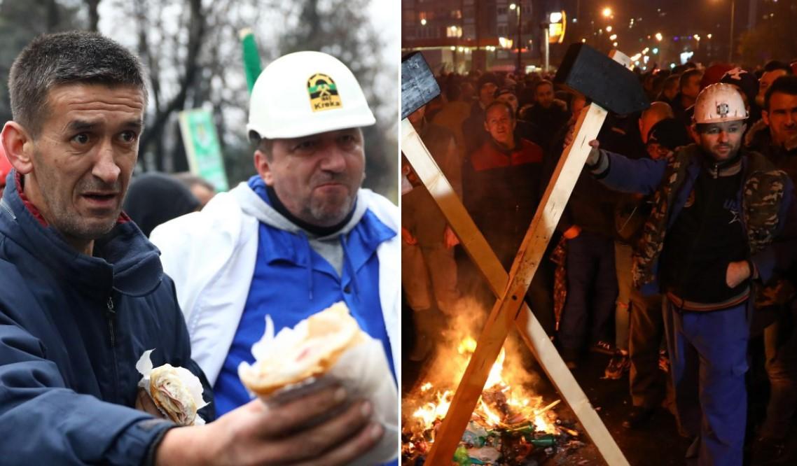 Pogledajte najupečatljivije fotografije sa današnjih protesta rudara