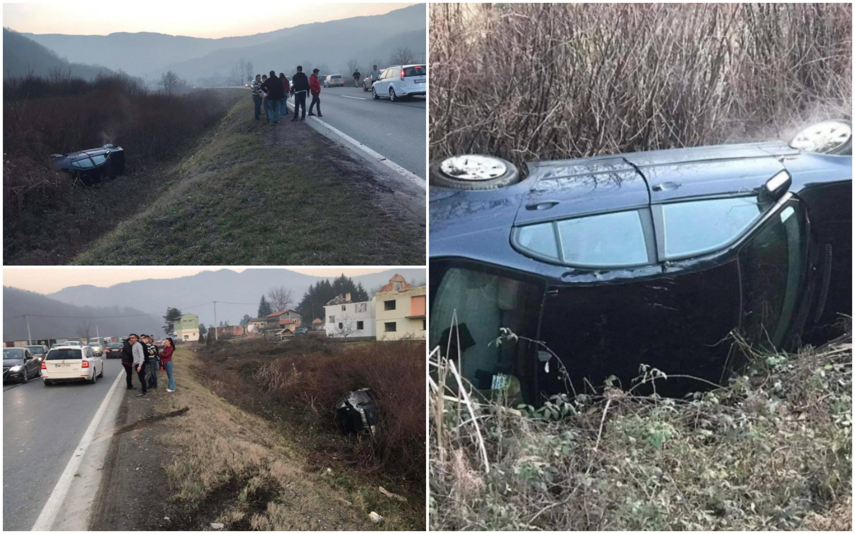 Nova nesreća na bh. cestama: Automobil prevrnut u jarku