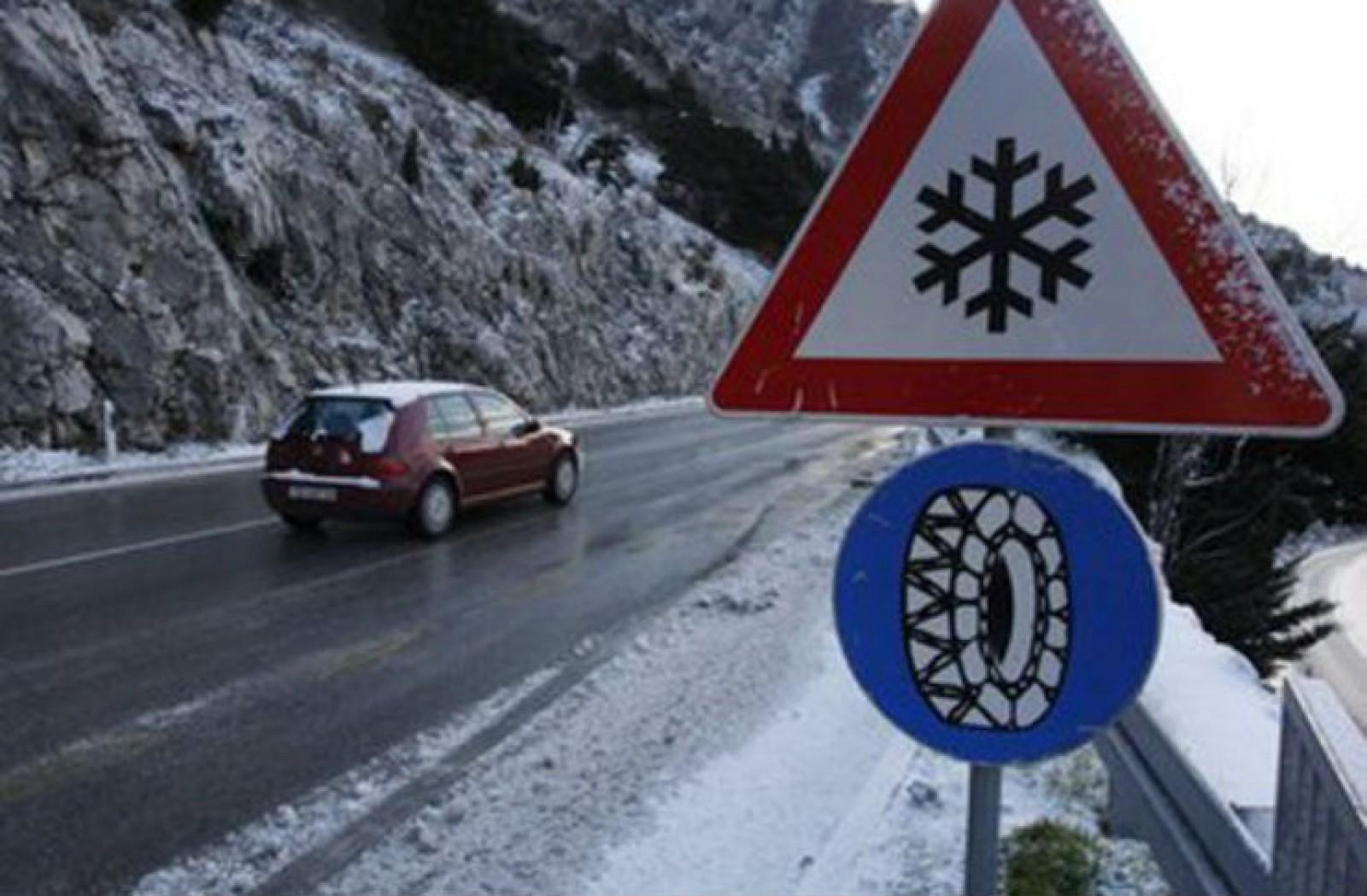 Upozorenje na ugaženi snijeg na cestama