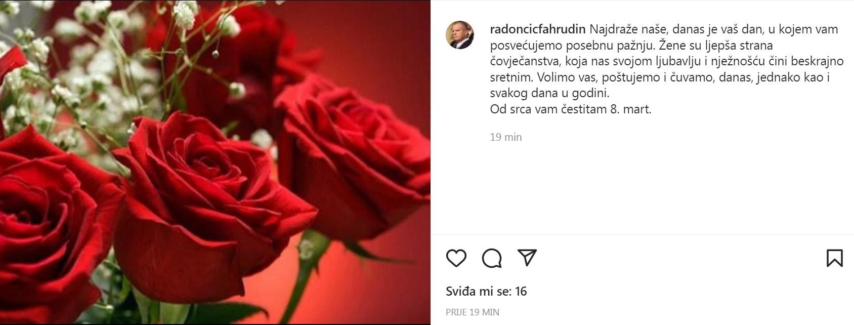 Radončić čestitao 8. mart, Dan žena - Avaz