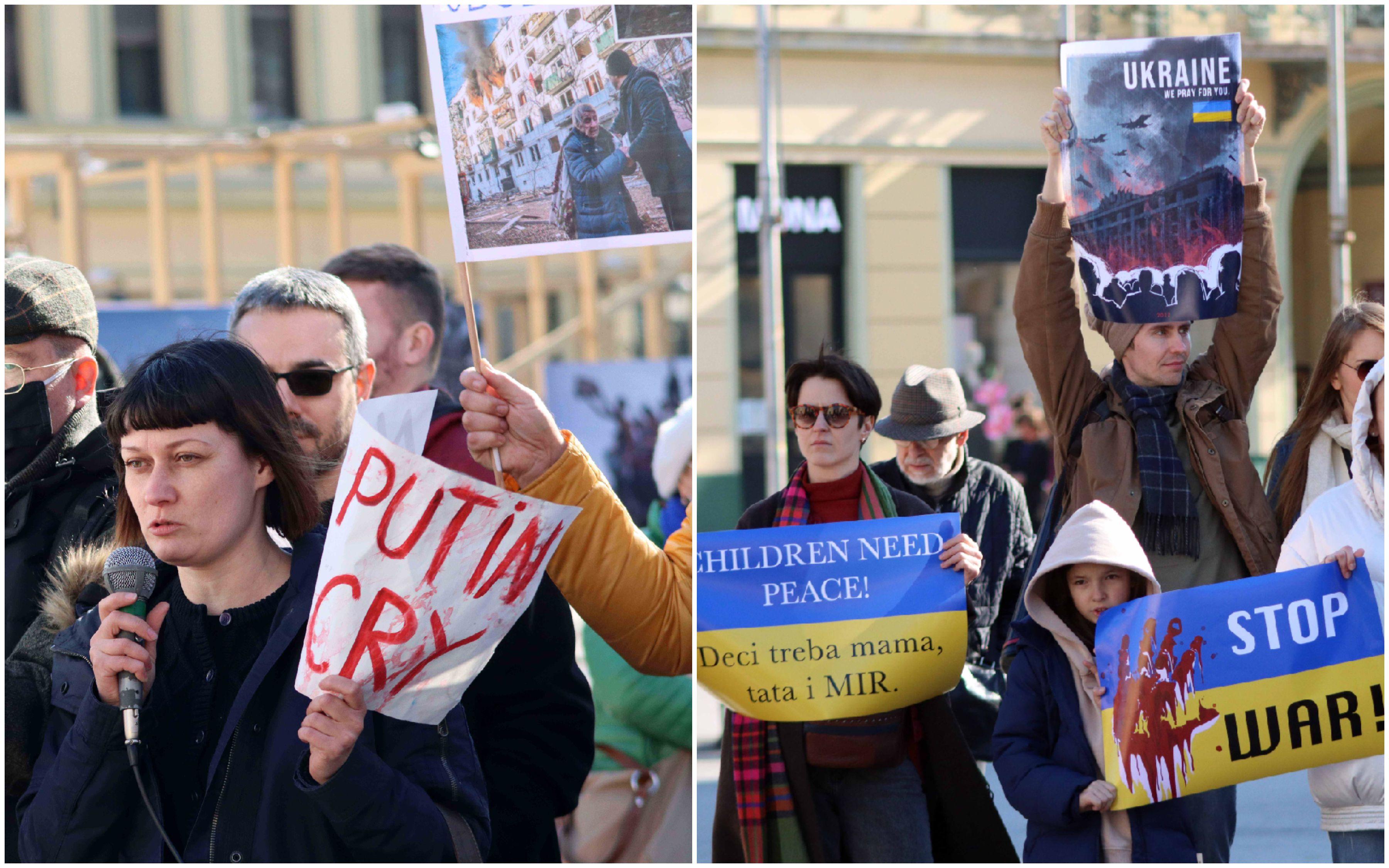 Ukrajinci, Rusi i Bjelorusi zajedno protiv rata, održali proteste u Novom Sadu