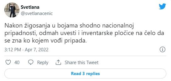 Objava na Twitteru - Avaz