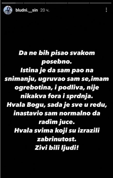 Stefan Babić oglasio se na Instagramu - Avaz