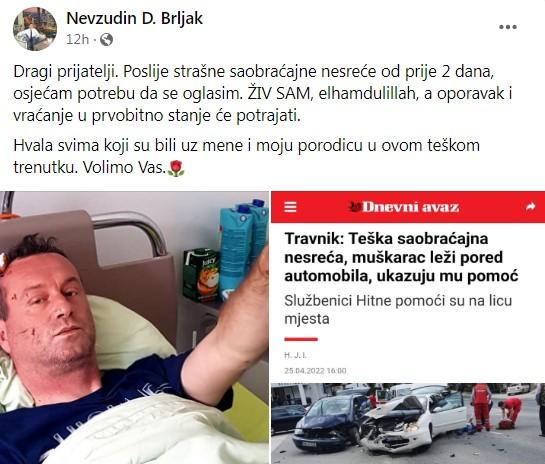 Objava Brljaka na Facebooku - Avaz