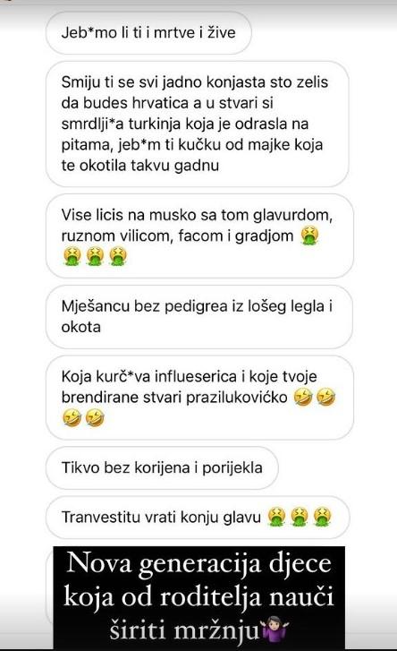 Dio poruka koje je Hana dobila u inbox - Avaz